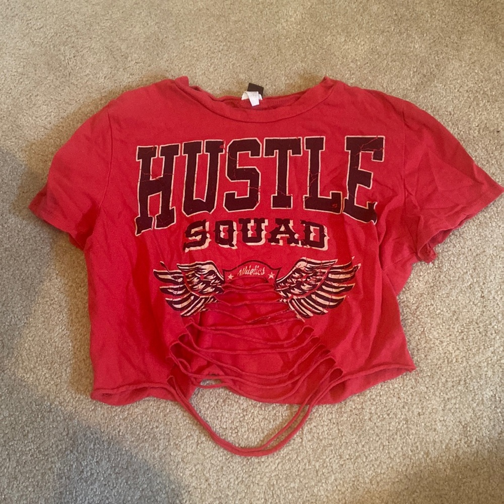 super cute cut red crop top